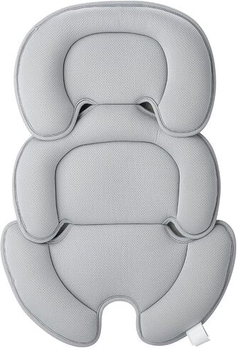 Pandaear Baby Car Insert الوسادة ، وسادة دعم الرأس والجسم للرضع لمقاعد السيارات ، وعروب الأطفال ، وناقلات ، وآلة قابلة للغسل ومحمولة -Grey in Saudi Arabia