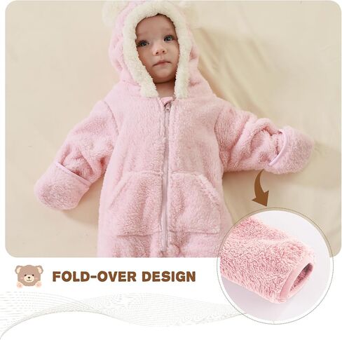 XIFAMNIY حديثي الولادة شتاء الثلث بيد الدب الزي Fleece بذلة دافئة ملابس رومبير ملابس لاعب رضع الفتيات in Kuwait