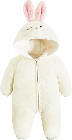 JiAmy Baby Snowsuit Newborn Girl Boy Fleece Outfits Baby Animals Hooded Winter Romper Jumpsuit Clothes in Saudi Arabia