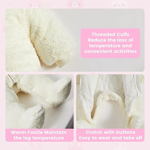 JiAmy Baby Snowsuit Newborn Girl Boy Fleece Outfits Baby Animals Hooded Winter Romper Jumpsuit Clothes in Saudi Arabia