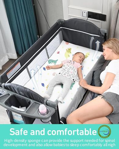 حزمة ولعب مرتبة 38 "x26" مرتبة سرير للطفل والطفل - حزمة n تلعب عالي الكثافة دعم الرغوة المحمولة قابلة للتنفس مقاومة للماء in Saudi Arabia