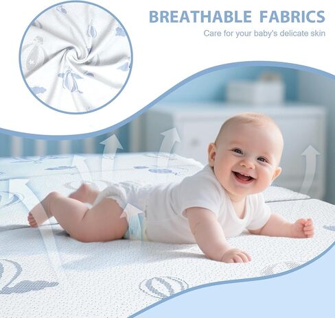 Trifold Pack and Play Mattress, 38"x26" High Density Foam Pack N Play Mattresses for Baby Toddler, Portable Travel Crib Mattress for Pack N Play, Playpen with Carry Bag, 1.5" in Kuwait