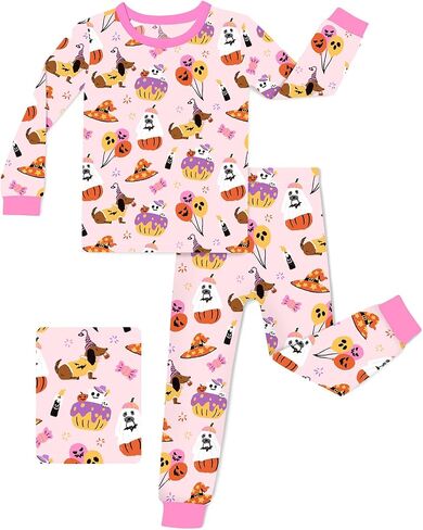 babee Reshinee Bamboo Viscose Toddler Girls Kids Pajamas Unicorn Mermaid Pjs Long Sleeve Snug fit 12M-8Y 2pcs Soft Jammies in Kuwait