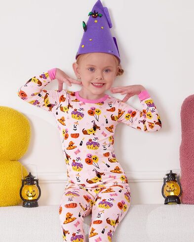babee Reshinee Bamboo Viscose Toddler Girls Kids Pajamas Unicorn Mermaid Pjs Long Sleeve Snug fit 12M-8Y 2pcs Soft Jammies in Kuwait