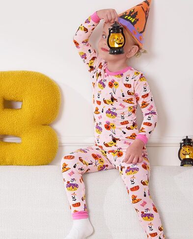 babee Reshinee Bamboo Viscose Toddler Girls Kids Pajamas Unicorn Mermaid Pjs Long Sleeve Snug fit 12M-8Y 2pcs Soft Jammies in Kuwait
