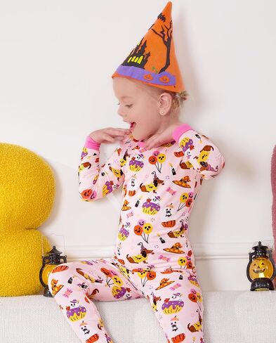 babee Reshinee Bamboo Viscose Toddler Girls Kids Pajamas Unicorn Mermaid Pjs Long Sleeve Snug fit 12M-8Y 2pcs Soft Jammies in Kuwait