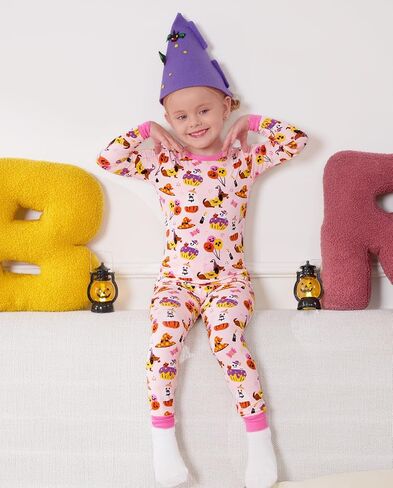 babee Reshinee Bamboo Viscose Toddler Girls Kids Pajamas Unicorn Mermaid Pjs Long Sleeve Snug fit 12M-8Y 2pcs Soft Jammies in Kuwait