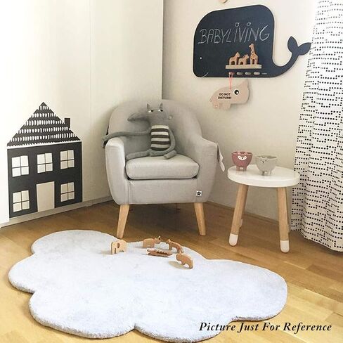 Area Rugs for Kids, Cloud Shape Baby Crawling Carpet, Nursery Room Soft Pure Cotton Luxury Plush Handmade Knitted Decoration Rug 40"×26" in Saudi Arabia