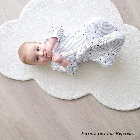 Area Rugs for Kids, Cloud Shape Baby Crawling Carpet, Nursery Room Soft Pure Cotton Luxury Plush Handmade Knitted Decoration Rug 40"×26" in Saudi Arabia