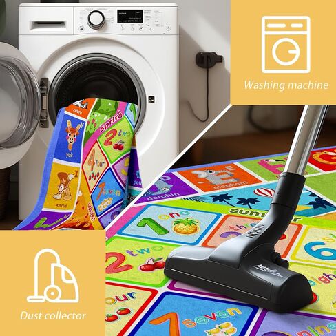 Educational Kids Rug – 3x5 Feet ABC Alphabet with Animals, Numbers, Colors & Seasons Toddler's Playmat – Soft Washable Non-Slip Learning Carpet for Toddlers, Preschool & Classroom in Saudi Arabia