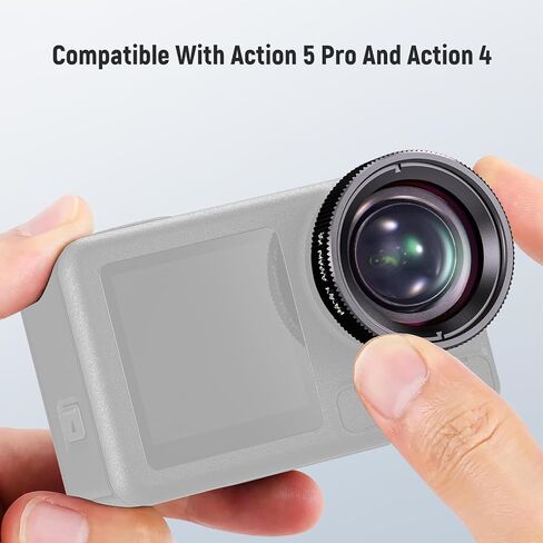 عدسة Macro Neewer متوافقة مع DJI Osmo Action 5 Pro/4 كاميرا واشتراكات إكسسوارات حامي مجموعة للعمل 5 Pro ، 2x Migring 2 Elements في مجموعة واحدة ، مسافة بؤرية 3-4 سم ، عن قرب التصوير الفوتوغرافي in Kuwait