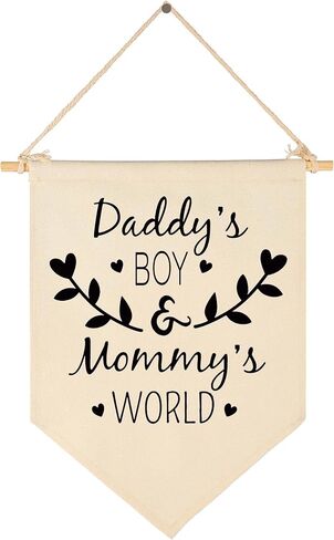 Let Him Sleep, for When He Wakes, He Will Move Mountains -Canvas Hanging Flag Banner Wall Sign Decor Gift for Baby Kids Boy Nursery Teen Room Front Door in Kuwait