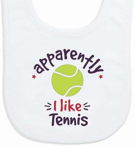 ChalkTalkSPORTS Tennis Baby Bib - Soft Microfiber - Tennis Baby Gift in Saudi Arabia