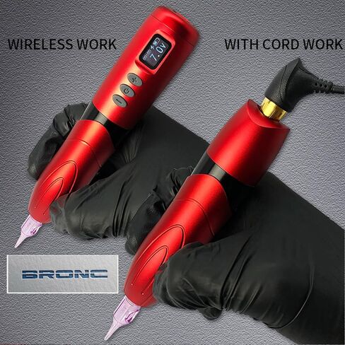 BRONC Magic Wireless Tattoo Machine Rotary Pen Style Supply Coreless Motor 1300 mAh Battery Power (Army Green) in Kuwait