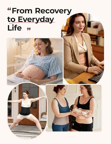 Momcozy Ergowrap Postpartum Belly Band for Natural and C-Section Recovery, Abdominal Binder with 3D Abdomen Lifting & Ergonomic Back Support, Seamless Belly Wrap Shapewear for Post Surgery Recovery in Kuwait