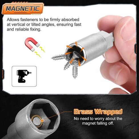 HARFINGTON 4pcs Nut Driver Drill Bit 6-12mm Metric Impact Socket 1/4" Hex Shank 6" (150mm) Extra Long Magnetic 6-Point Sockets Quick-Change CR-V Steel Bolt Setter for Power Drill Drivers in Saudi Arabia