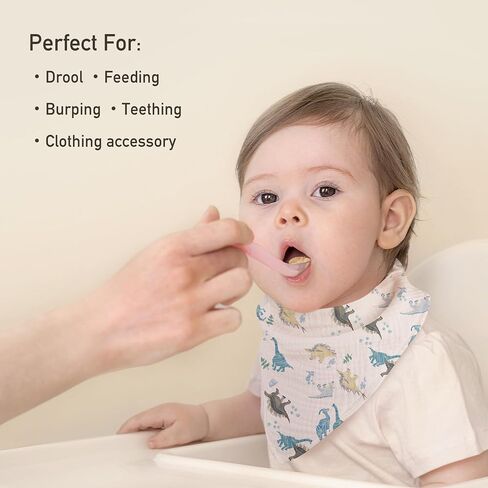 Muslin Baby Bibs 8 Pack ، Baby Bandana سحل مريلة للسيلان والمسنين ، والقطن ناعم للسيدات للفتيات الفتيان in Kuwait