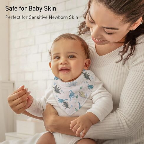 Muslin Baby Bibs 8 Pack ، Baby Bandana سحل مريلة للسيلان والمسنين ، والقطن ناعم للسيدات للفتيات الفتيان in Kuwait