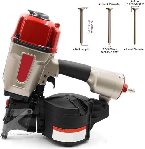 Professional Pneumatic Upholstery Stapler CN90B Pneumatic Coil Nail Gun 50mm-90mm Large Capacity in Saudi Arabia