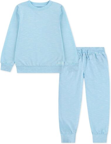 Hurley unisex-baby Soft Basic Cloud Slub Crewneck Sweatshirt and Joggers 2-piece Outfit Set in Saudi Arabia