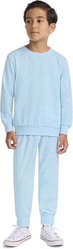 Hurley unisex-baby Soft Basic Cloud Slub Crewneck Sweatshirt and Joggers 2-piece Outfit Set in Saudi Arabia