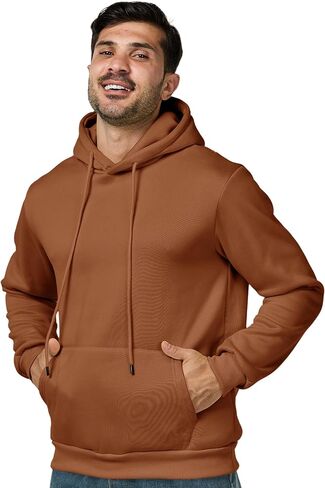 Mens Hoodies Pullover Casual Long Sleeve Drawstring Athletic Hooded Sweatshirt with Pockets in Saudi Arabia