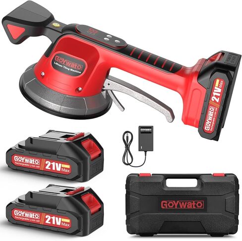 Tile Vibration Tool Cordless - 10 Adjustable Speed Tile Suction Cup Vibrating Tool - Tiling Vibration Leveling Machine with 21V 2.0Ah Battery & Lock Design for Floor Tiles Wall Installation in Kuwait