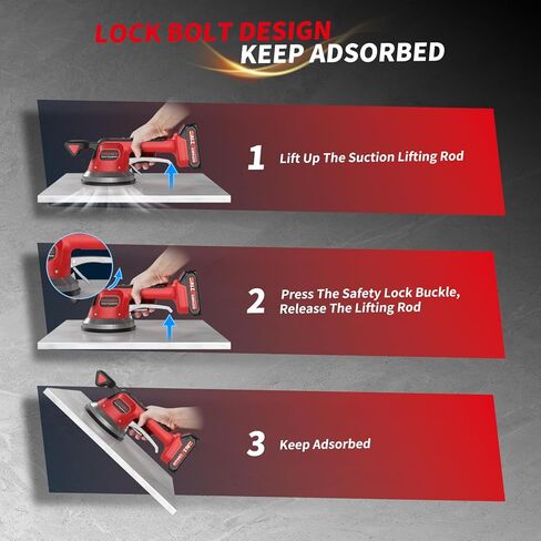 Tile Vibration Tool Cordless - 10 Adjustable Speed Tile Suction Cup Vibrating Tool - Tiling Vibration Leveling Machine with 21V 2.0Ah Battery & Lock Design for Floor Tiles Wall Installation in Kuwait