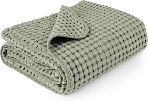 Konssy Waffle Baby Blanket - Soft & Cozy Nursery Swaddle Blanket, Lightweight Toddler Throw for Boys & Girls, Ideal for Wrapping (Oat) in Saudi Arabia