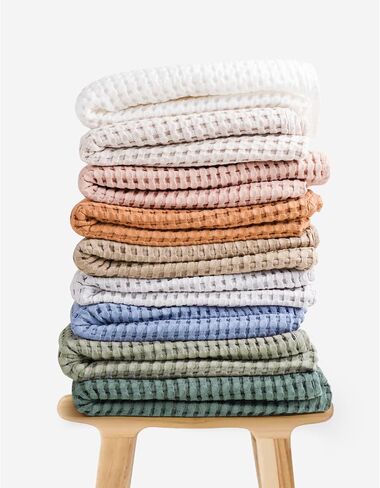 Konssy Waffle Baby Blanket - Soft & Cozy Nursery Swaddle Blanket, Lightweight Toddler Throw for Boys & Girls, Ideal for Wrapping (Oat) in Saudi Arabia
