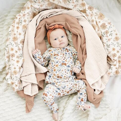 Konssy 3 Pack Muslin Swaddle Blankets for Unisex, Newborn Receiving Blanket, Large 47 x 47 inches, Soft Breathable Muslin Baby Swaddles for Boys & Girls in Saudi Arabia