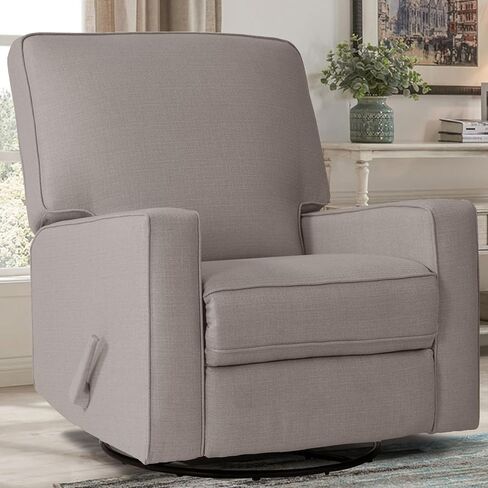 Harkawon Swivel Rocker Recliner Chair, Glider Rocker Recliner, Rocking Chair Nursery, Fabric Chair with High Back, Deep Seat, for Living Room, Bedroom (Dark Grey) in Saudi Arabia