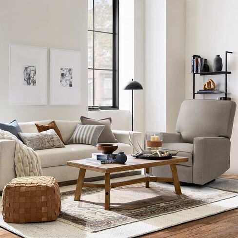 Harkawon Swivel Rocker Recliner Chair, Glider Rocker Recliner, Rocking Chair Nursery, Fabric Chair with High Back, Deep Seat, for Living Room, Bedroom (Dark Grey) in Saudi Arabia