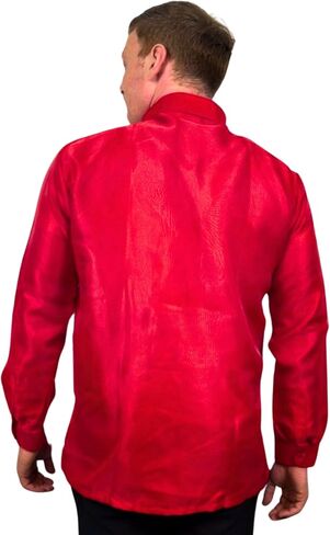 Barong Tagalog for Men, Long Sleeve Traditional Filipino Shirt, Organza with Pina Embroidery - US Size in Kuwait