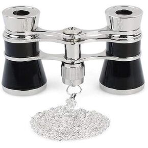 Silver 3 × 25 نظارات أوبرا قابلة للطي - مناظير جسم معدني مع سلسلة للمسرح والتلسكوب مشاهدة in Kuwait