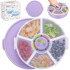 Kids Original Snack Spinner Bundle - Reusable Snack Container with 5 Compartment Dispenser and Lid | BPA and PVC Free | Dishwasher Safe | No Spill, Leakproof,for Toddlers,School (Pink-2Pack) in Saudi Arabia