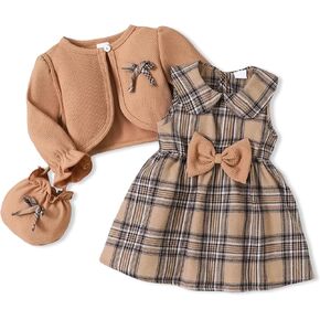 ملابس طفلة ملابس صغيرة فستان طفل الخريف الخريف ملابس الشتاء معطف صغير الأميرة ثوب كارديجان مجموعة +حقيبة لطيفة in Kuwait