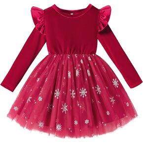 U · نيكاكا طفل رضيع فتيات مخملية فستان ترتر توتو الشتاء الصغار in Kuwait