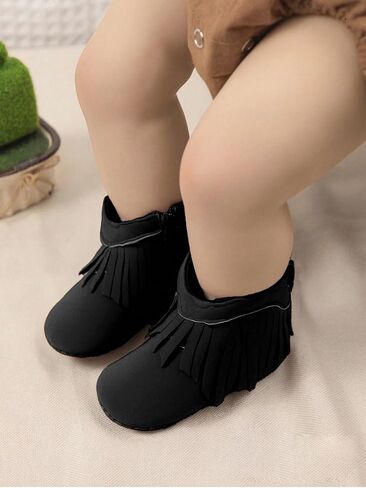 Jastore Baby Girls Cowboy Boots Boots Side Zipper Moccasins Soft Bottom Bottom in Kuwait