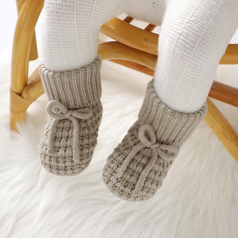 Neiwech Baby Booties Newborn First Walkers Knit Bootie Cozy Warm Soft Sock Shoes for Infant Boys Girls in Kuwait