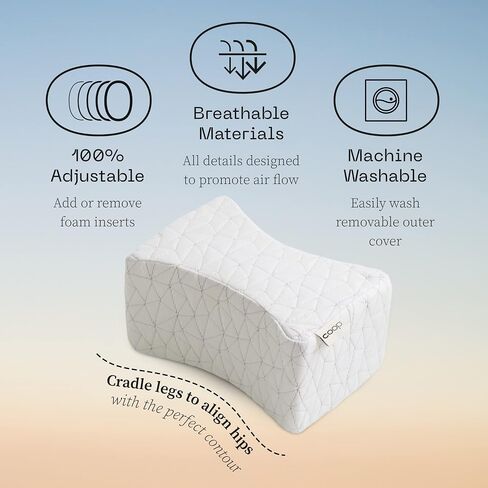 Coop Home Goods Leg Support & Knee Pillow for Side Sleeper, Adjustable Soft Orthopedic Leg Pillow for Sleeping, Pregnancy, Sciatica, Back, Hip and Joint Support with Washable Cover in Kuwait