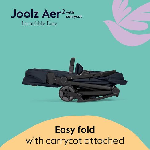 Joolz Aer2 Foldable Cot for Baby Stroller – Ultra-Light Cot with One-Hand Quick Fold - Soft Mattress - Large UPF 50+ Canopy - Perfect Baby Cot Add-on for Your Aer2 (Forest Green) in Kuwait