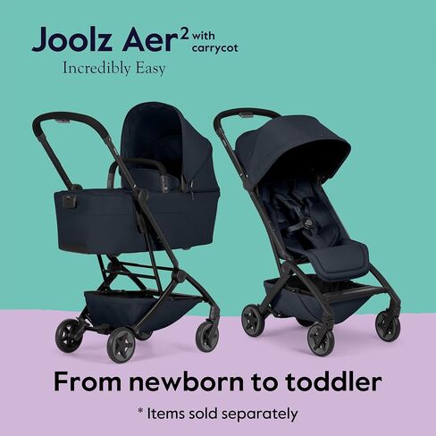Joolz Aer2 Foldable Cot for Baby Stroller – Ultra-Light Cot with One-Hand Quick Fold - Soft Mattress - Large UPF 50+ Canopy - Perfect Baby Cot Add-on for Your Aer2 (Forest Green) in Kuwait