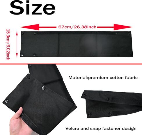 Universal Handlebar Cover, Replacement Baby Stroller Bumper Bar Protective Cover, Baby Stroller Armrest Cover,100% Cotton Hook and Loop Fastener,Black in Saudi Arabia