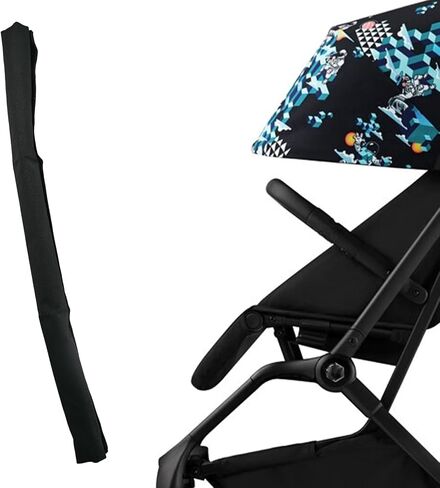 Universal Handlebar Cover, Replacement Baby Stroller Bumper Bar Protective Cover, Baby Stroller Armrest Cover,100% Cotton Hook and Loop Fastener,Black in Saudi Arabia