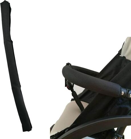 Baby Stroller Armrest Cover, Universal Handlebar Cover, Replacement Baby Stroller Bumper Bar Protective Cover,100% Cotton Hook and Loop Fastener,Black in Saudi Arabia