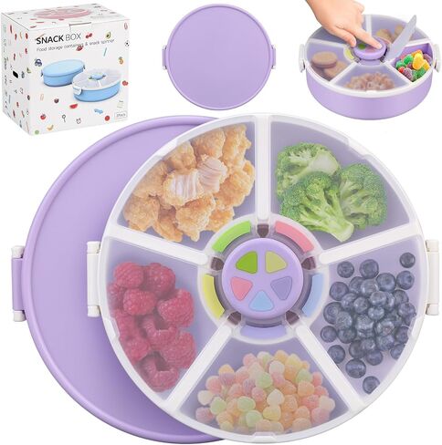 Kids Original Snack Bundle - حاوية للوجبات الخفيفة القابلة لإعادة الاستخدام مع 5 موزع المقصورة والغطاء | BPA و PVC Free | غسالة الصحون آمنة | لا تسرب ، تسرب ، للأطفال الصغار ، المدرسة (Pink-2pack) in Saudi Arabia