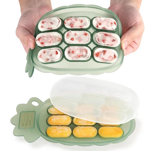 Haakaa silicone nibble tray -breastmilk jounge bopsicle agbor - fruit fo -food teether tray - صانع أغذية الأطفال - صينية مكعبات الثلج - 4 أشهر+ أطفال - BPA مجاني السيليكون - in Kuwait