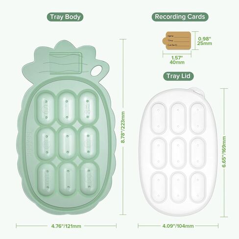 Haakaa silicone nibble tray -breastmilk jounge bopsicle agbor - fruit fo -food teether tray - صانع أغذية الأطفال - صينية مكعبات الثلج - 4 أشهر+ أطفال - BPA مجاني السيليكون - in Kuwait
