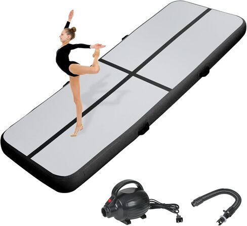 Inflatable Air Gymnastics Tumbling Mat 6ft 10ft 13ft 16ft 20ft, Air Tumble Track Mat 4/8 inches Thickness with Electric Air Pump for Home Use Training Cheerleading Yoga Water Beach Park in Saudi Arabia